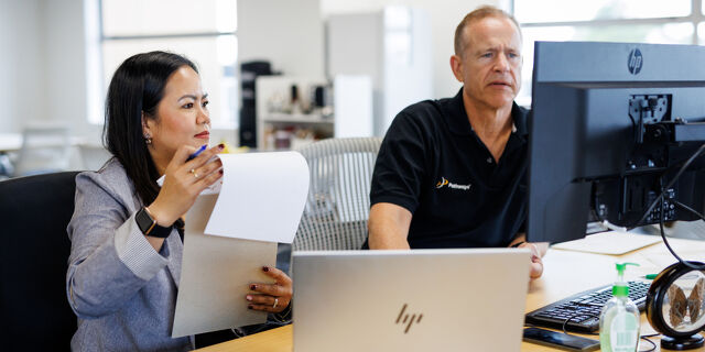 Working together in office