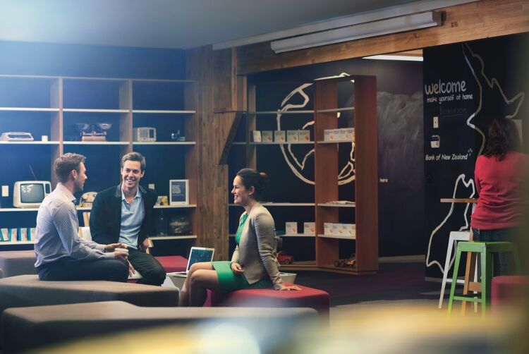 Business People Talking on Couches