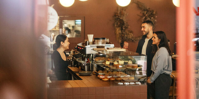 Couple Chatting in Cafe in Wellington