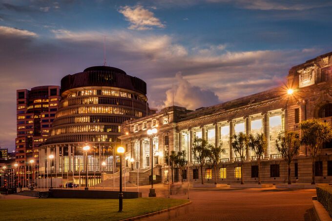 New Zealand Parliament House and the Beehive