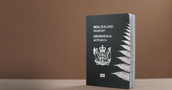 New Zealand Passport Standing on Table