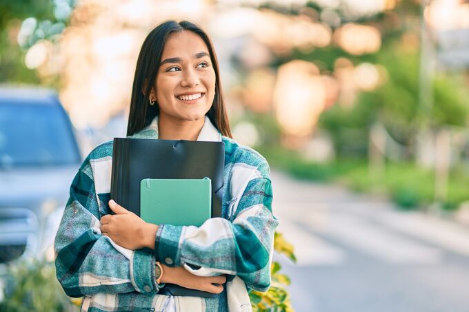 Student With Her Books