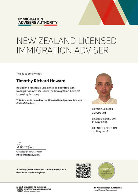 IAA Licensed Immigration Adviser No: 201500588 IAA Licensed Immigration Adviser No: 201500588