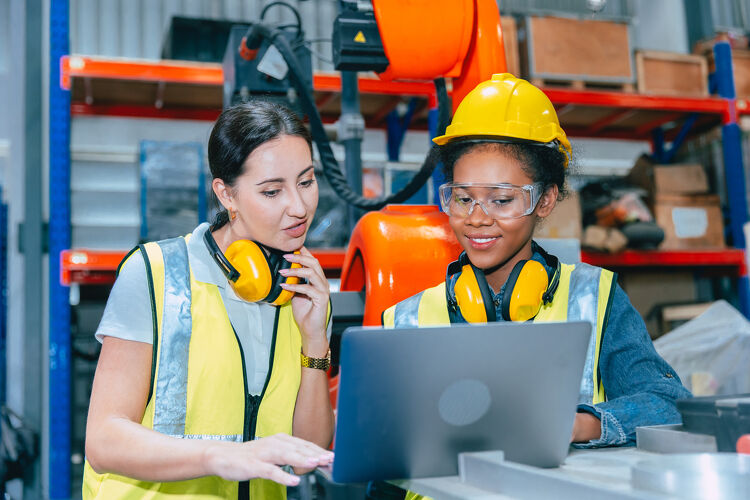 Two Women Working in a Warehouse